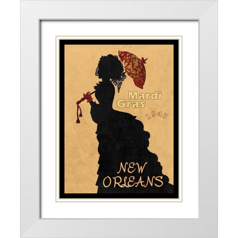 1945 Mardi Gras White Modern Wood Framed Art Print with Double Matting by Lewis, Sheldon