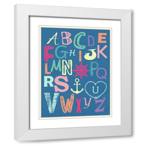 Alphabet White Modern Wood Framed Art Print with Double Matting by Lewis, Sheldon