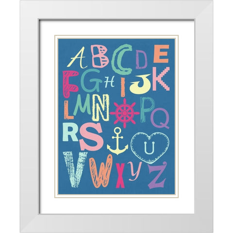 Alphabet White Modern Wood Framed Art Print with Double Matting by Lewis, Sheldon