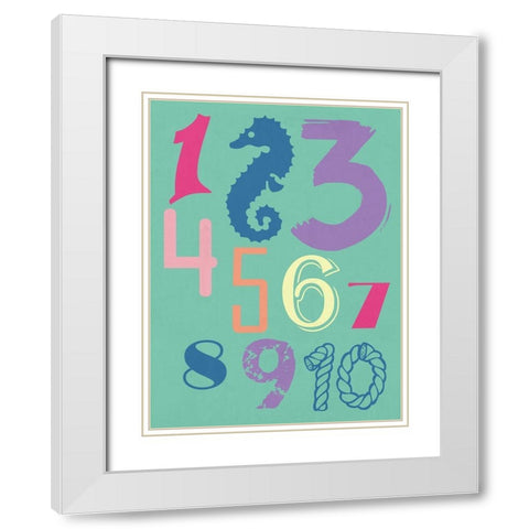 123 Sea White Modern Wood Framed Art Print with Double Matting by Lewis, Sheldon
