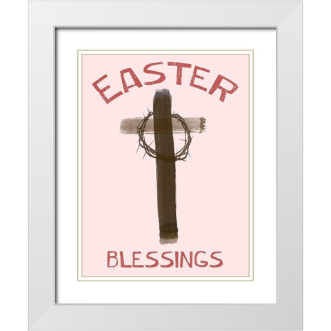 Easter Blessings White Modern Wood Framed Art Print with Double Matting by Lewis, Sheldon