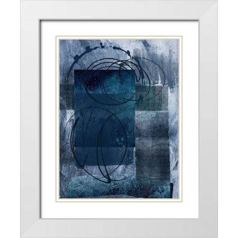 Samba Blue White Modern Wood Framed Art Print with Double Matting by Lewis, Sheldon