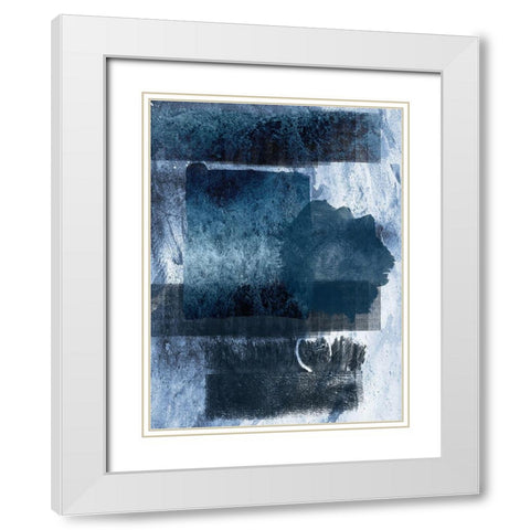 Placid Blue White Modern Wood Framed Art Print with Double Matting by Lewis, Sheldon
