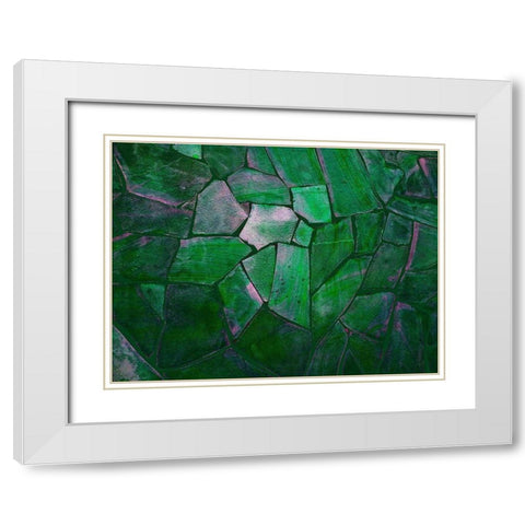 Tropical Green White Modern Wood Framed Art Print with Double Matting by Lewis, Sheldon