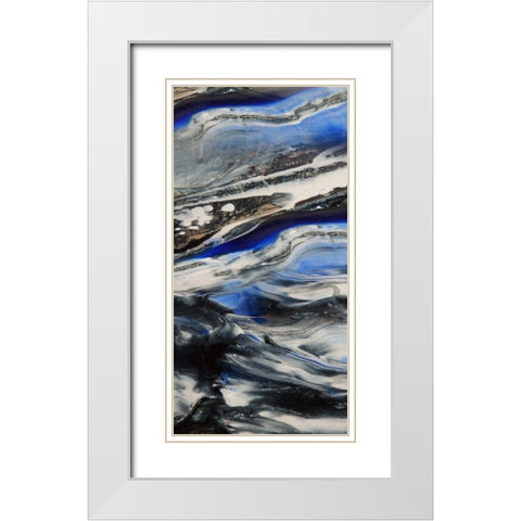 Blending Blue 1 White Modern Wood Framed Art Print with Double Matting by Lewis, Sheldon