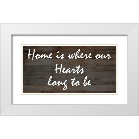 Our Hearts White Modern Wood Framed Art Print with Double Matting by Lewis, Sheldon