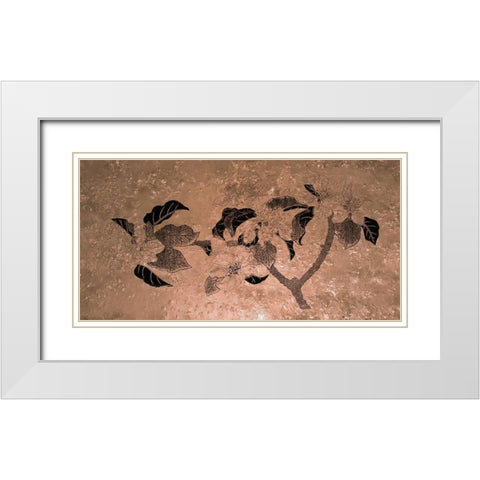 Copper Bloom White Modern Wood Framed Art Print with Double Matting by Lewis, Sheldon