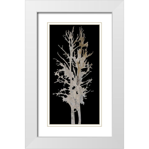 Twin Twigs 2 White Modern Wood Framed Art Print with Double Matting by Lewis, Sheldon