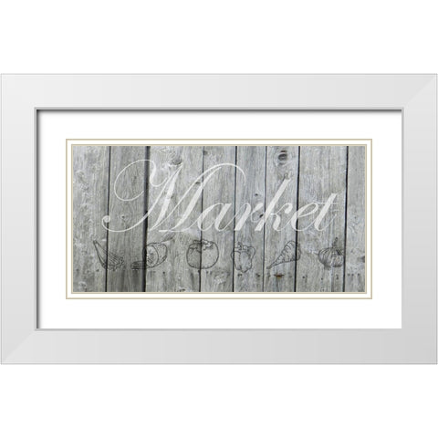 Market White Modern Wood Framed Art Print with Double Matting by Lewis, Sheldon