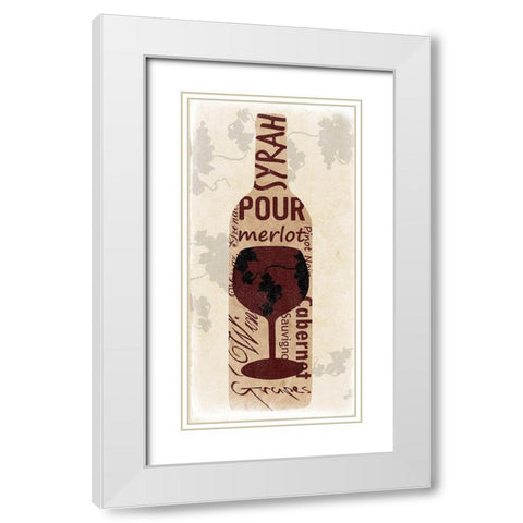 Red Wine White Modern Wood Framed Art Print with Double Matting by Lewis, Sheldon