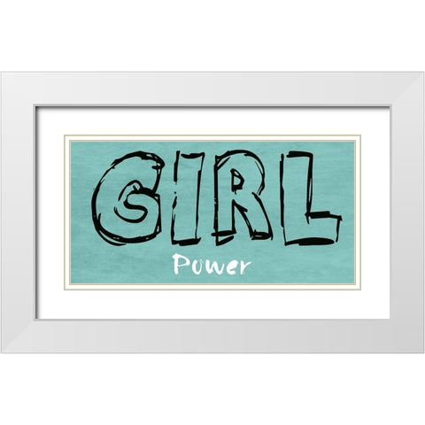 Girl Power White Modern Wood Framed Art Print with Double Matting by Lewis, Sheldon