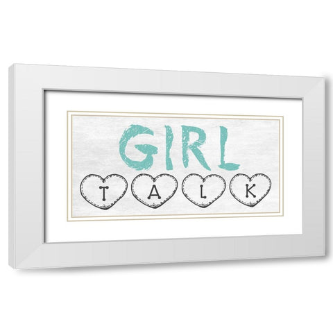 Girl Talk White Modern Wood Framed Art Print with Double Matting by Lewis, Sheldon