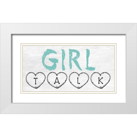 Girl Talk White Modern Wood Framed Art Print with Double Matting by Lewis, Sheldon