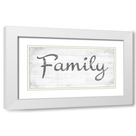 Family White Modern Wood Framed Art Print with Double Matting by Lewis, Sheldon