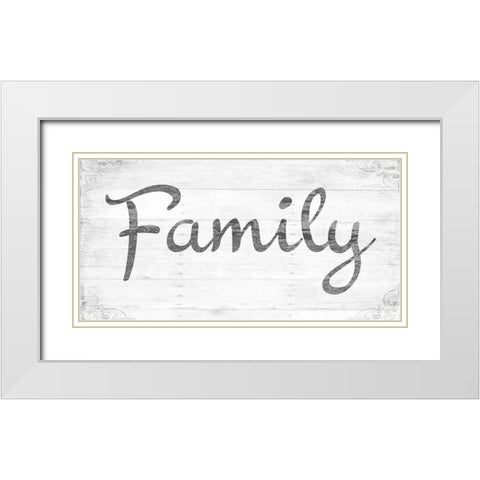 Family White Modern Wood Framed Art Print with Double Matting by Lewis, Sheldon