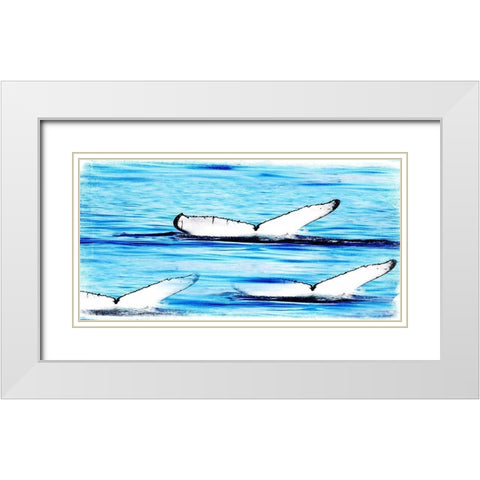 Whale Watching White Modern Wood Framed Art Print with Double Matting by Lewis, Sheldon