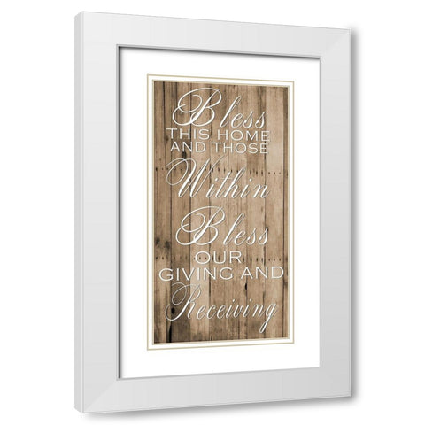 Bless White Modern Wood Framed Art Print with Double Matting by Lewis, Sheldon