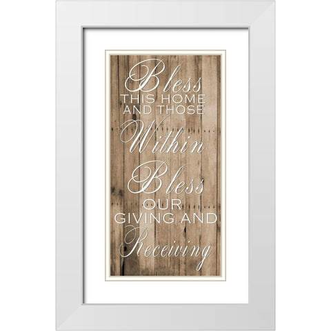 Bless White Modern Wood Framed Art Print with Double Matting by Lewis, Sheldon