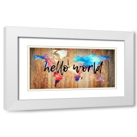 Big World 2 White Modern Wood Framed Art Print with Double Matting by Lewis, Sheldon