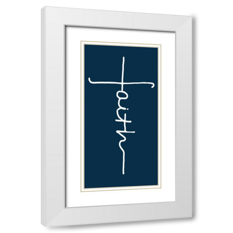 Faith White Modern Wood Framed Art Print with Double Matting by Lewis, Sheldon