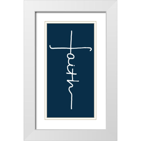 Faith White Modern Wood Framed Art Print with Double Matting by Lewis, Sheldon