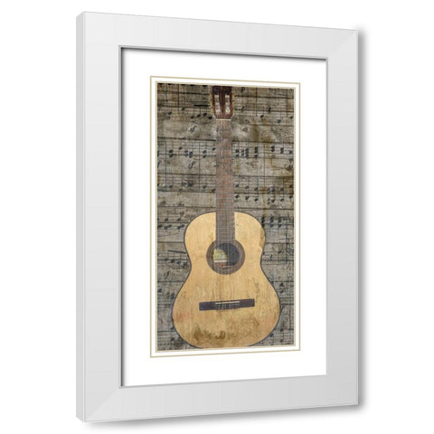 Box Guitar White Modern Wood Framed Art Print with Double Matting by Lewis, Sheldon