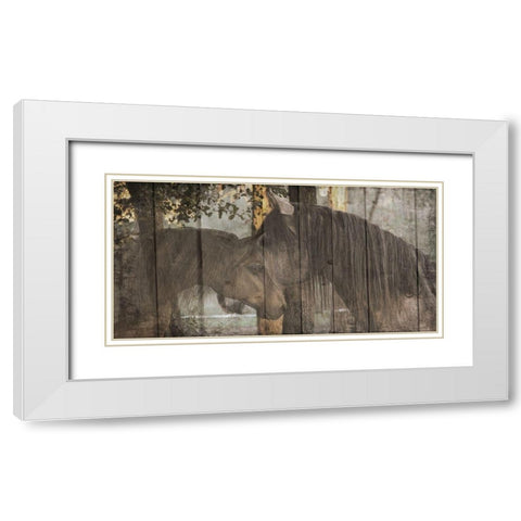 Love On The Ranch White Modern Wood Framed Art Print with Double Matting by Lewis, Sheldon