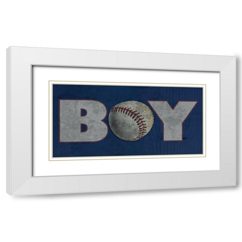 Boy White Modern Wood Framed Art Print with Double Matting by Lewis, Sheldon