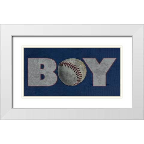 Boy White Modern Wood Framed Art Print with Double Matting by Lewis, Sheldon