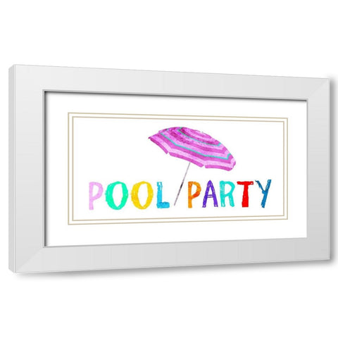 Pool Party White Modern Wood Framed Art Print with Double Matting by Lewis, Sheldon