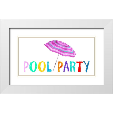 Pool Party White Modern Wood Framed Art Print with Double Matting by Lewis, Sheldon