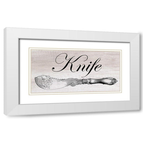 Vintage Knife White Modern Wood Framed Art Print with Double Matting by Lewis, Sheldon