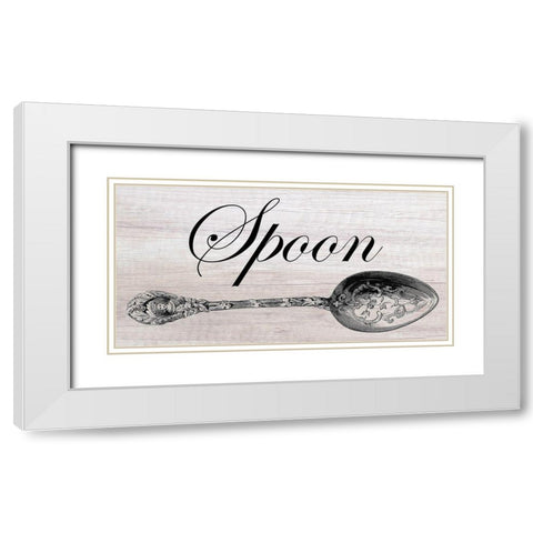Vintage Spoon White Modern Wood Framed Art Print with Double Matting by Lewis, Sheldon
