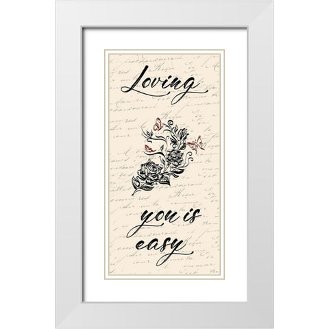 Easy Love White Modern Wood Framed Art Print with Double Matting by Lewis, Sheldon