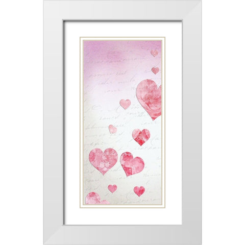 Hearts White Modern Wood Framed Art Print with Double Matting by Lewis, Sheldon