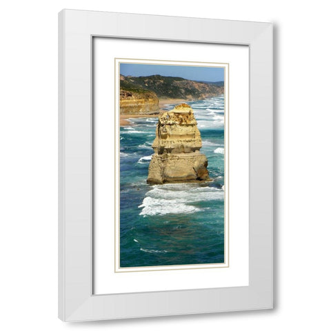 Top View Coastline White Modern Wood Framed Art Print with Double Matting by Lewis, Sheldon