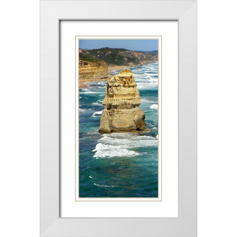Top View Coastline White Modern Wood Framed Art Print with Double Matting by Lewis, Sheldon