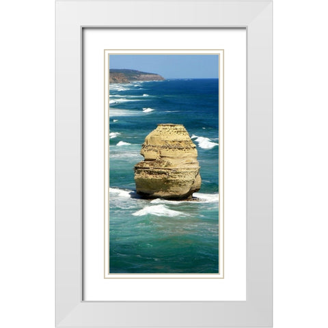 Top View Coastline 2 White Modern Wood Framed Art Print with Double Matting by Lewis, Sheldon