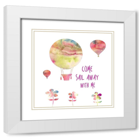 Sail Away White Modern Wood Framed Art Print with Double Matting by Lewis, Sheldon