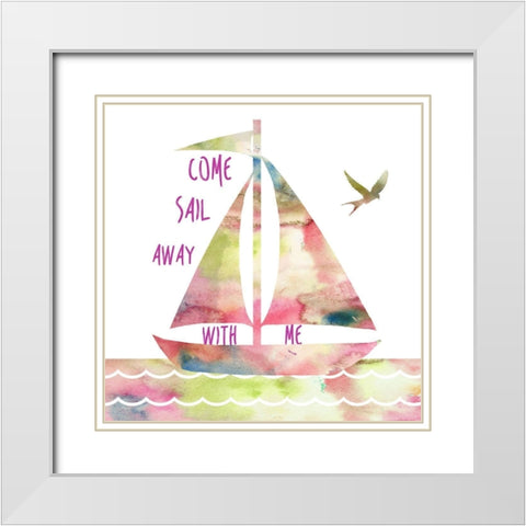 Sail Away White Modern Wood Framed Art Print with Double Matting by Lewis, Sheldon