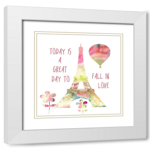 Fall In Love White Modern Wood Framed Art Print with Double Matting by Lewis, Sheldon