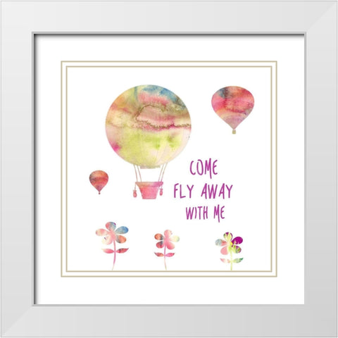Fly Away White Modern Wood Framed Art Print with Double Matting by Lewis, Sheldon