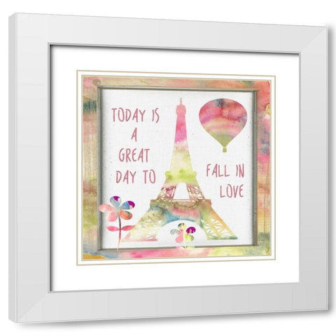 Fall In Love White Modern Wood Framed Art Print with Double Matting by Lewis, Sheldon