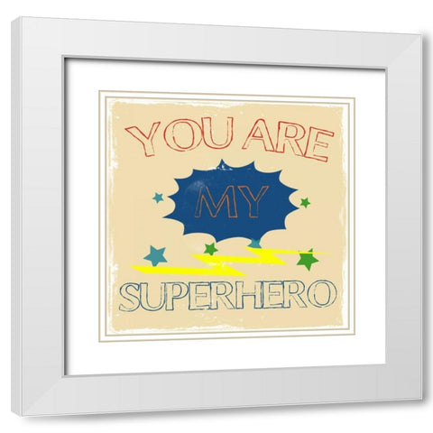 My Hero White Modern Wood Framed Art Print with Double Matting by Lewis, Sheldon