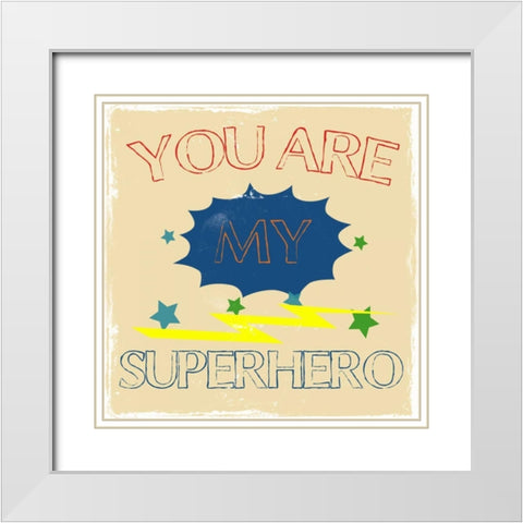 My Hero White Modern Wood Framed Art Print with Double Matting by Lewis, Sheldon