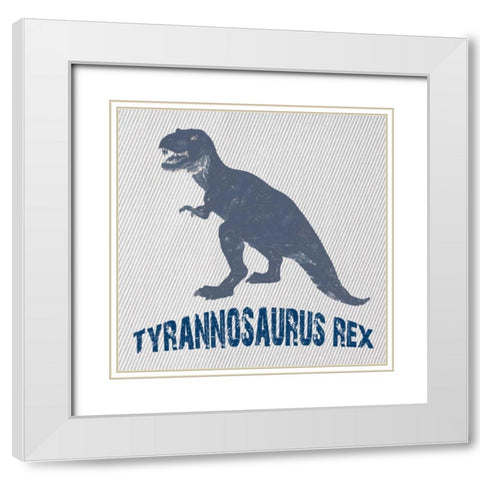 Tyrannosaurus Rex White Modern Wood Framed Art Print with Double Matting by Lewis, Sheldon