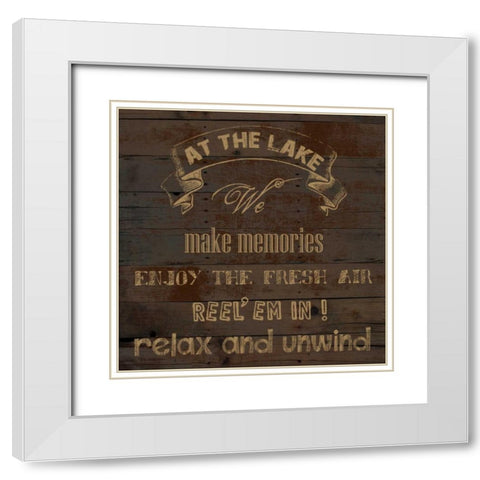 At The Lake 2 White Modern Wood Framed Art Print with Double Matting by Lewis, Sheldon