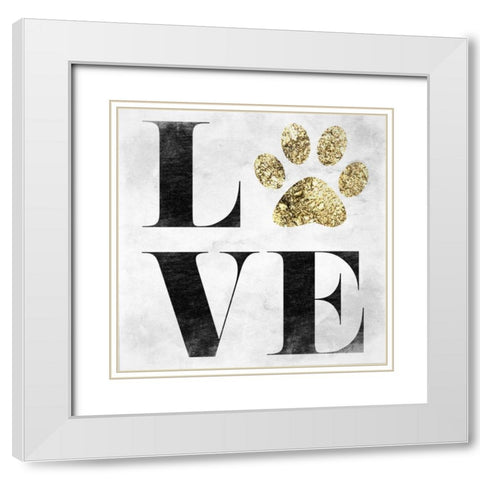 Love My Pet White Modern Wood Framed Art Print with Double Matting by Lewis, Sheldon