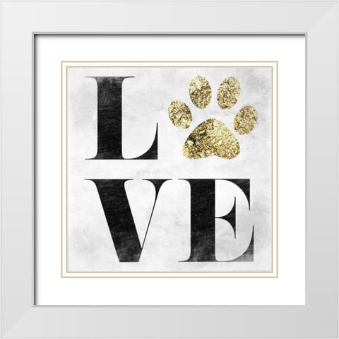 Love My Pet White Modern Wood Framed Art Print with Double Matting by Lewis, Sheldon