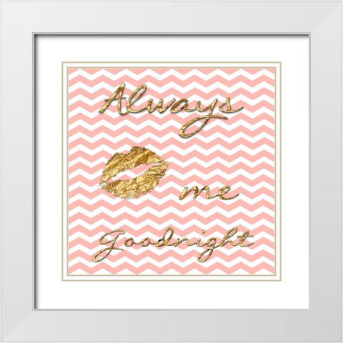 That Magical Kiss White Modern Wood Framed Art Print with Double Matting by Lewis, Sheldon